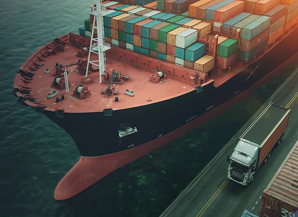 Bulk carrier at sea